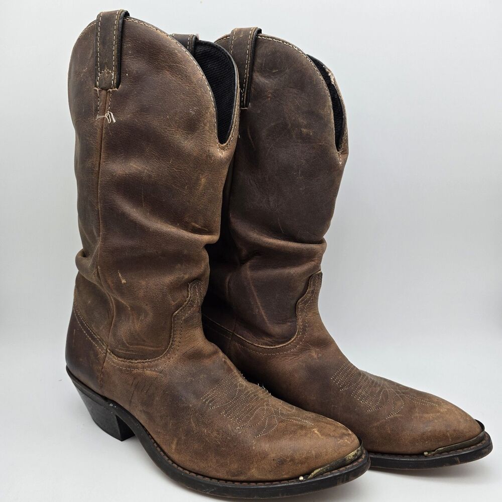 Laredo 5654 Mens Brown Genuine Leather Slouch Snip Toe Cowboy Boots (Size 9D)